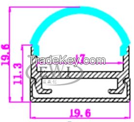 Half round profile led strip plastic cover for pendant or ceiling light strip