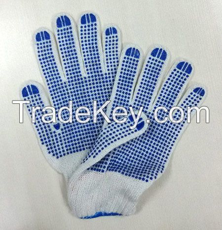 cotton work glove PVC dotted
