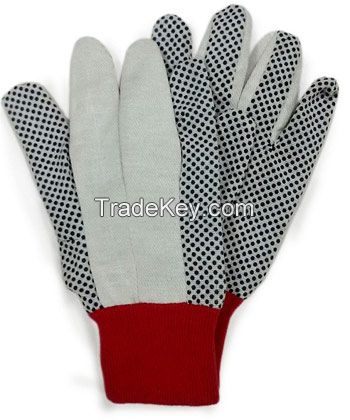 Polka dots canvas work glove