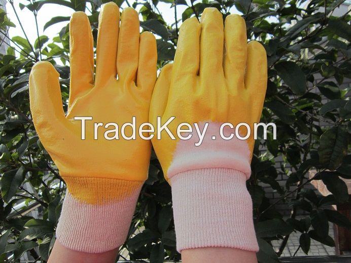 yellow nitrile dipped work glove cheap