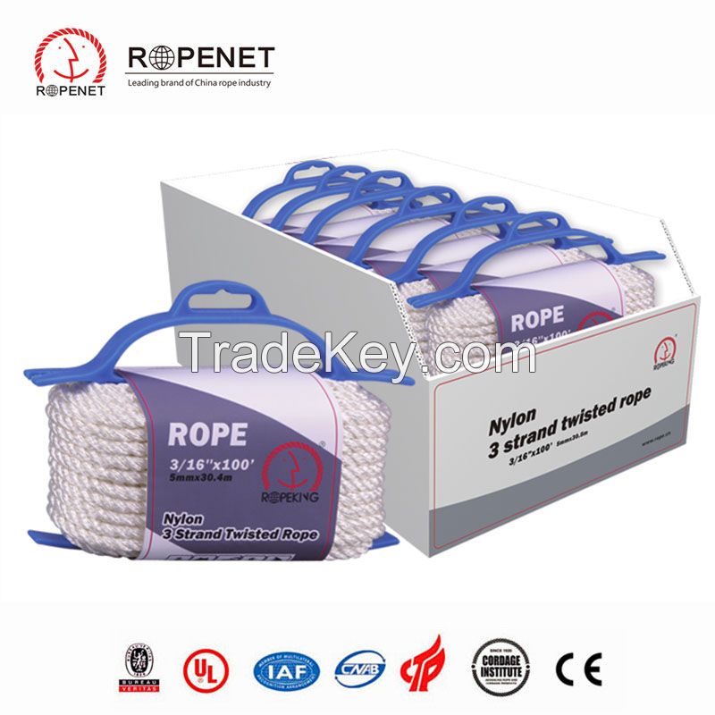 4mm 5mm 6mm 3 Inch Polyamid Nylon Colored Braided Rope Price