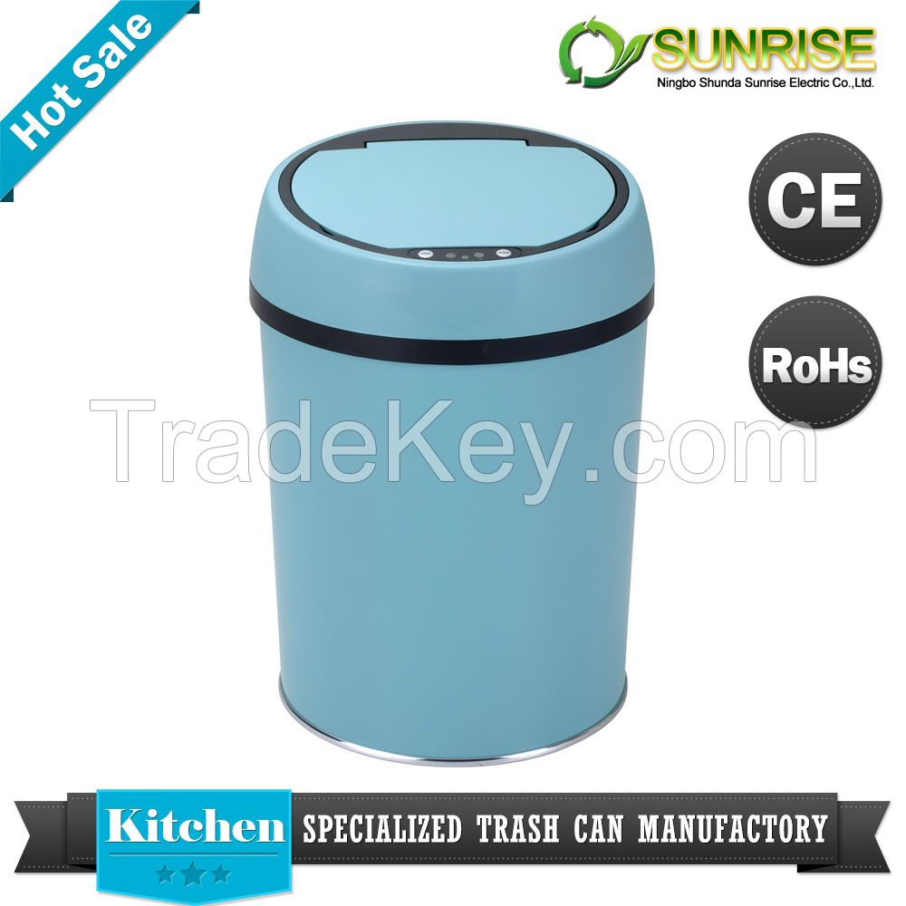 sensor stainless steel round waste bin