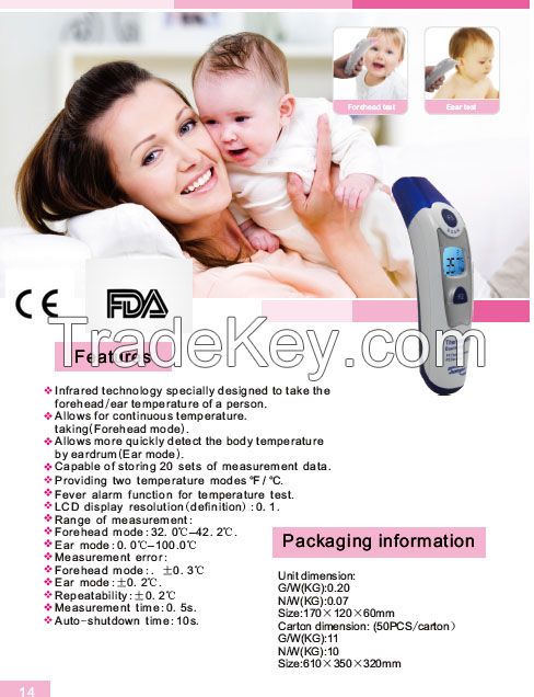 CE & FDA & ISO Marked digital non-contact thermometer