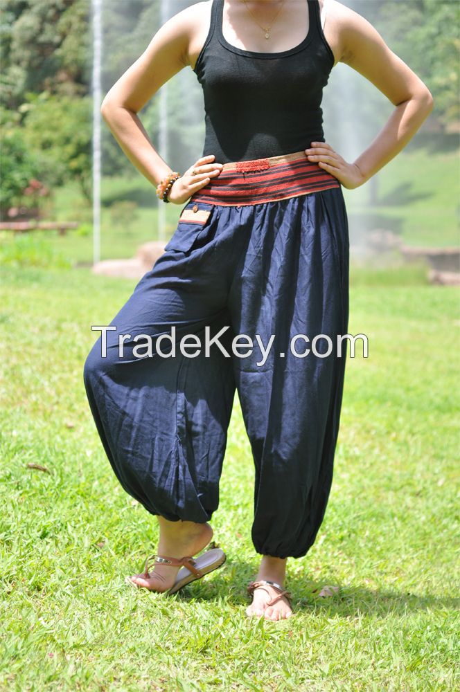 Unisex thai fisherman baggy belly dance HIPPIE BOHO african dashiki baggy HAREM PANTS 2 IN 1 JUMPSUITS PLUS