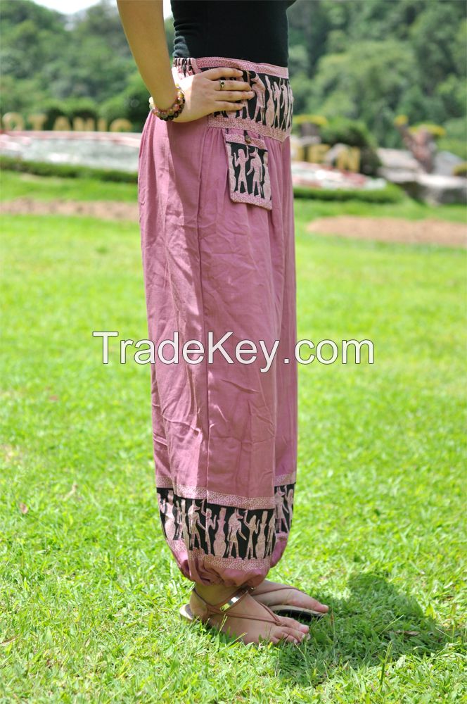 Drawstring Elephant Unisex Boho Pant Harem Aladdin Trousers Comfy Harem Comfy Gypsy Yoga Wear Thai Pants House Wear Massage Pant