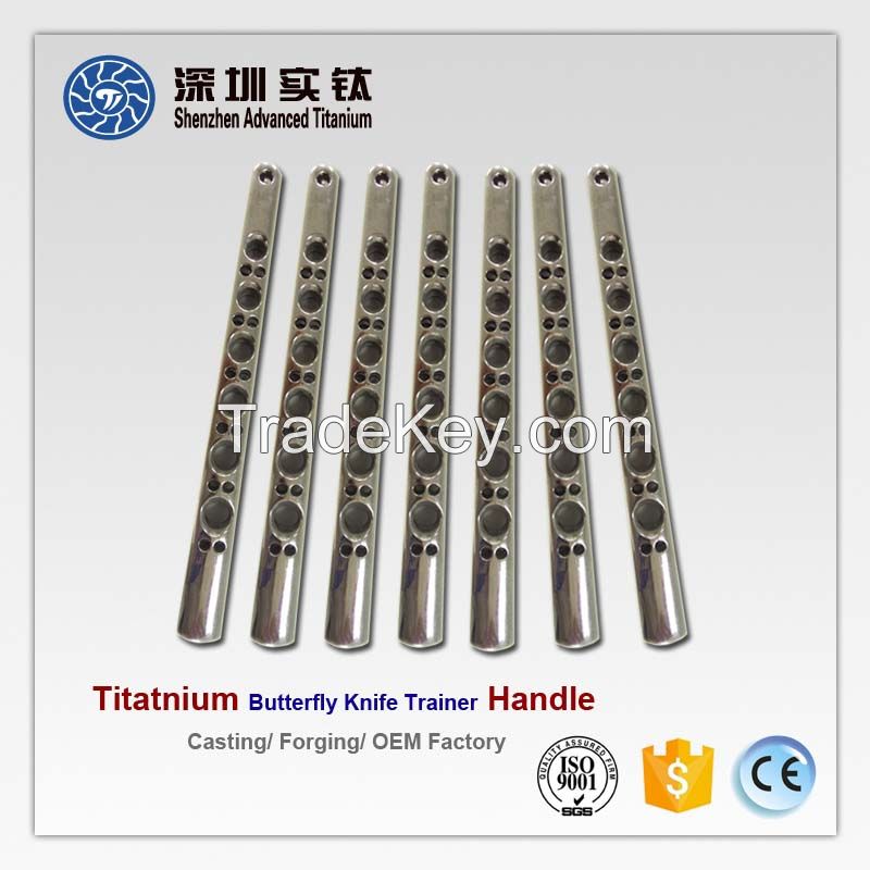 High quality titanium butterfly knife trainer handle casting factory