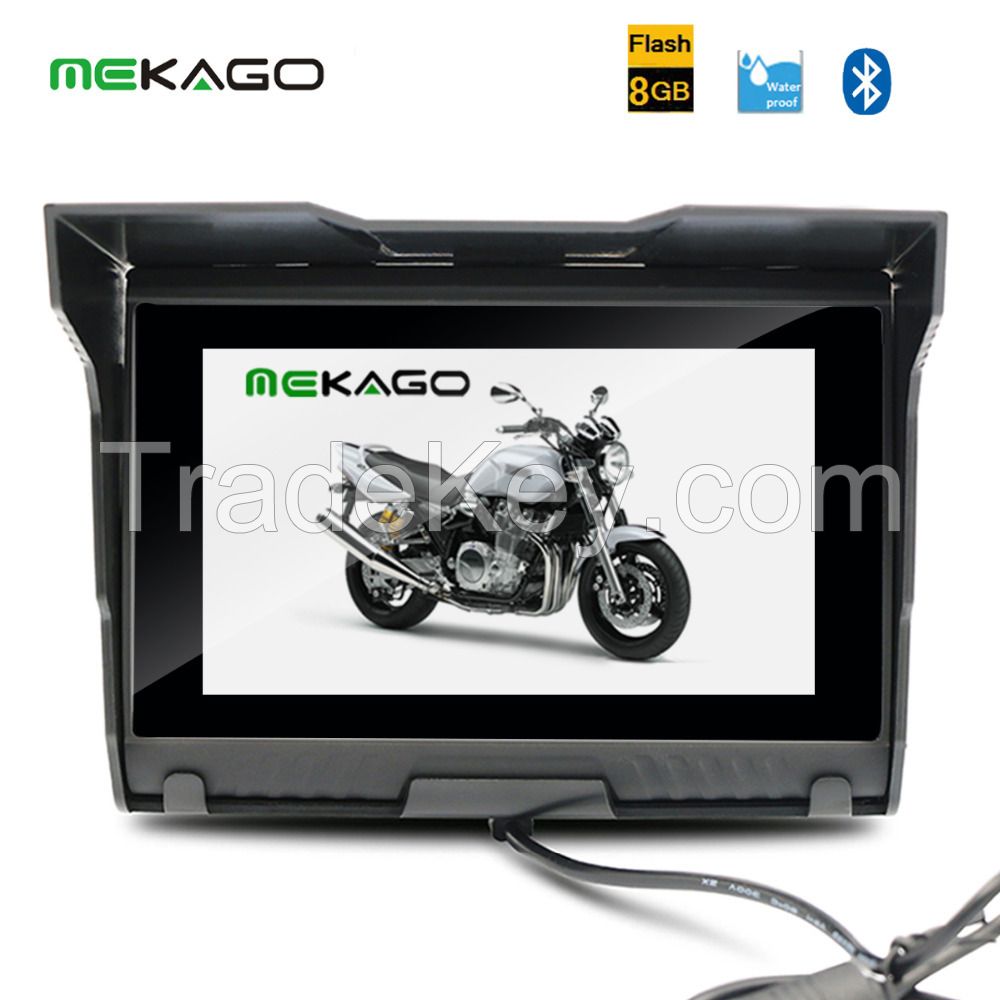 5 Inch 8GB HD 800x 480 Motorcycle GPS+ Waterproof Design + Bluetooth + 8GB Internal Memory + FM + Free Maps