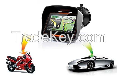 4.3 Inch Motorcycle GPS Navigation System - Waterproof, 8GB Internal Memory, Bluetooth,Map