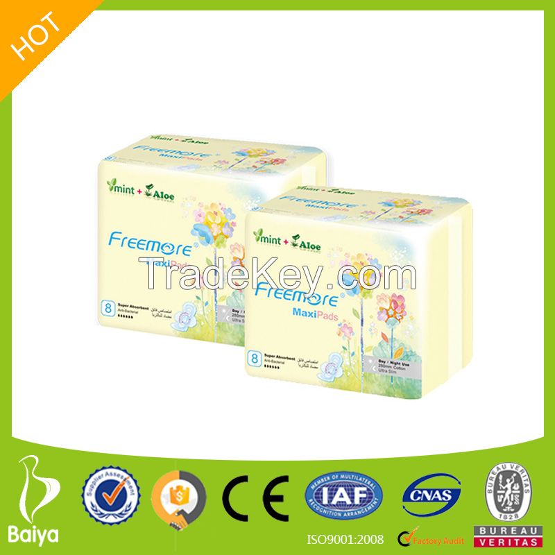 Night Use Super Long Winged 320mm Disposable Sanitary Napkin High Quality Women Pads