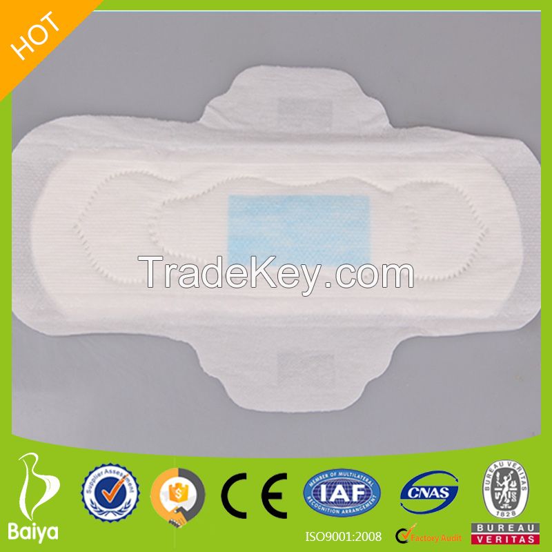 OEM Female Care Products Super Absorbent Dry Cotton Sanitary Organic Pads Best Menstrual Wing Sanitary Napkins Disposable