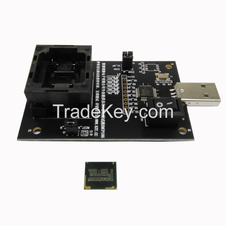 eMCP socket with USB Interface, for BGA 162 and BGA 186, size 11.5x13mm 12x16mm, eMCP programmer socket, for data recovery