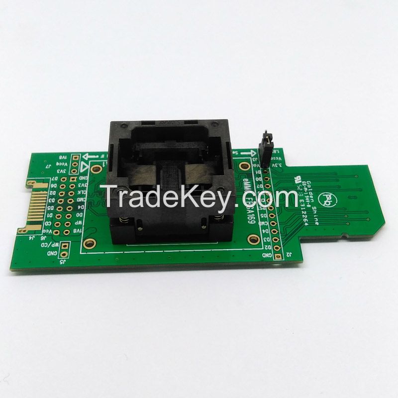 eMMC test adapter with SD Interface, Open Top Structure, for BGA153 11.5_13mm BGA169 test socket, for data recovery