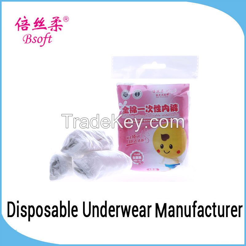 100% Cotton Disposable Underwear For Girls