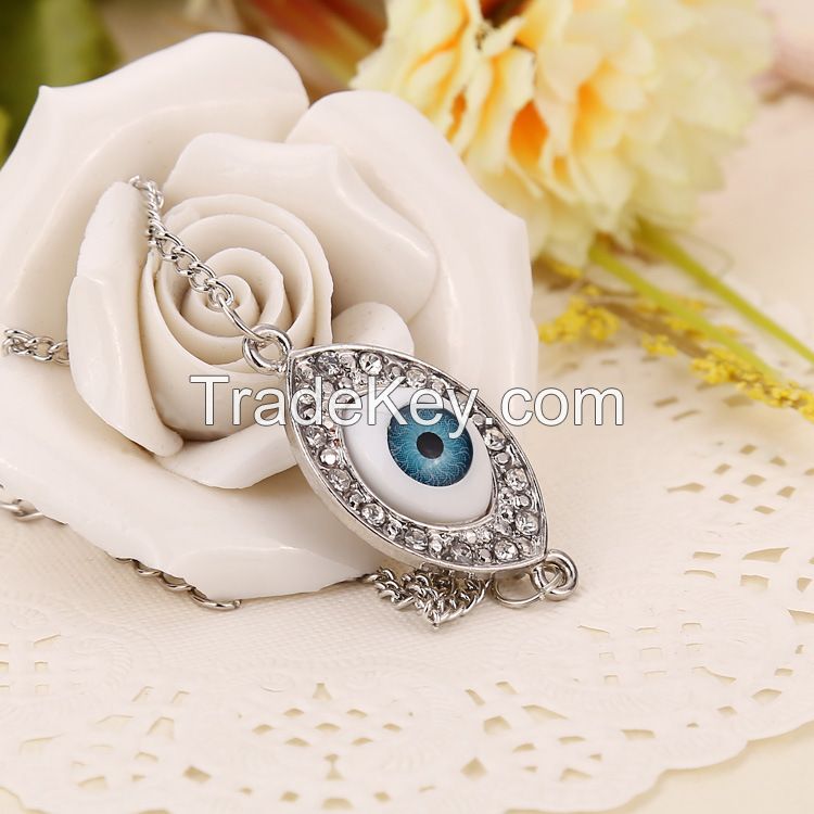 Turkey Blue Evil Eye Bracelet Silver Charm Chain Bracelet