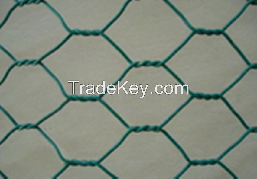 pvc coated/galvanized Hexagonal wire mesh netting(ISO9001 factory)