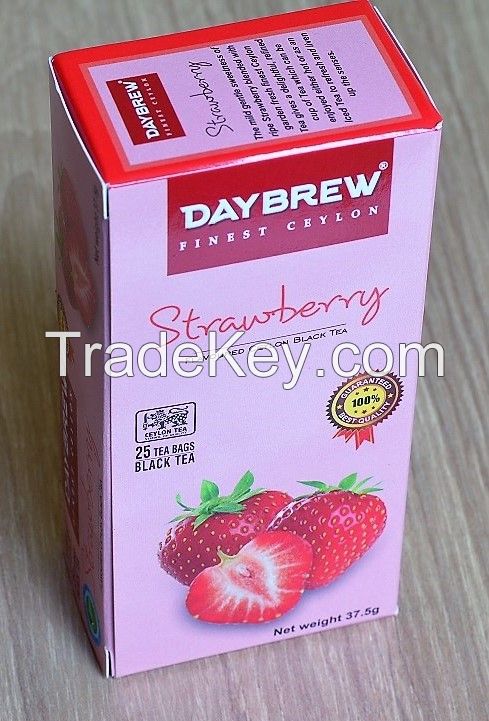 DAYBREW Strawberry Flavoured Black Tea (25 tea bags)