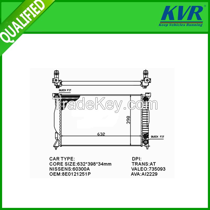 die-casting aluminum radiato for AUDI A6 Avant (4F5, C6) 2.0 TDI  