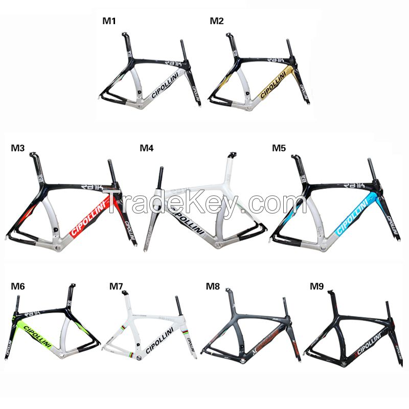 MCipollini RB1000 Full Carbon Fiber Road Bicycle Frame,Fork,Headset,Seatpost Size XXS,S,L. 9 Painting 1K Carbon Weave 
