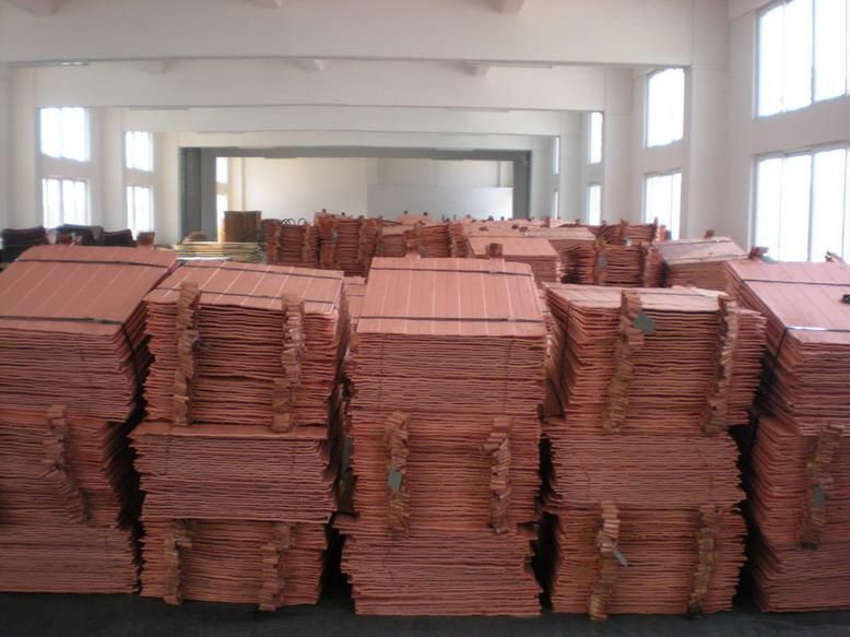 Copper Cathodes 99.99%, manufactured in China, payment by L/c at sight