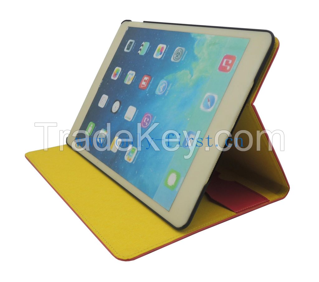 Minimalistic folio style with diamonds leather cases for 6 IPAD AIR 