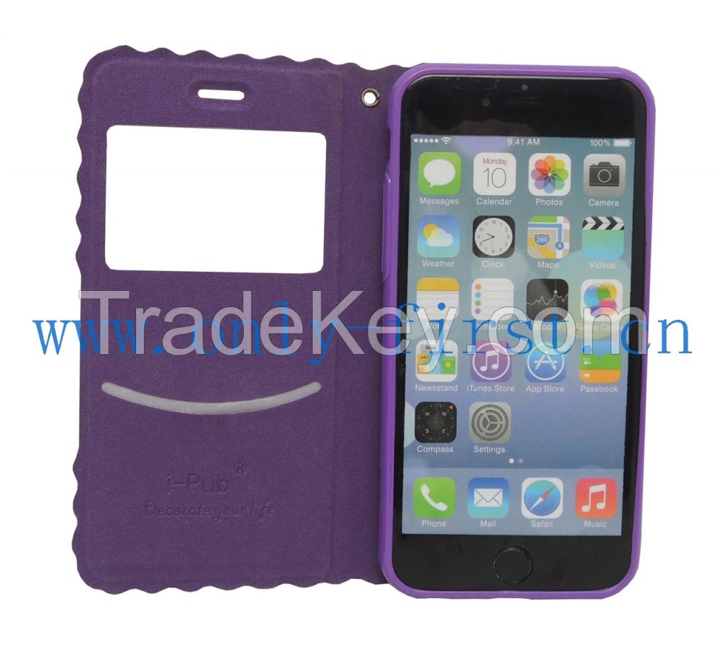 high quality pu leather mobile phone case for iphone 6
