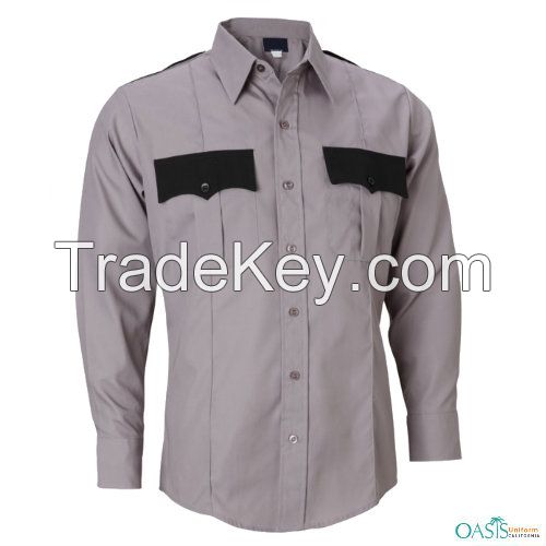 Full Sleeve Grey-Black Security Shirt, Uniform