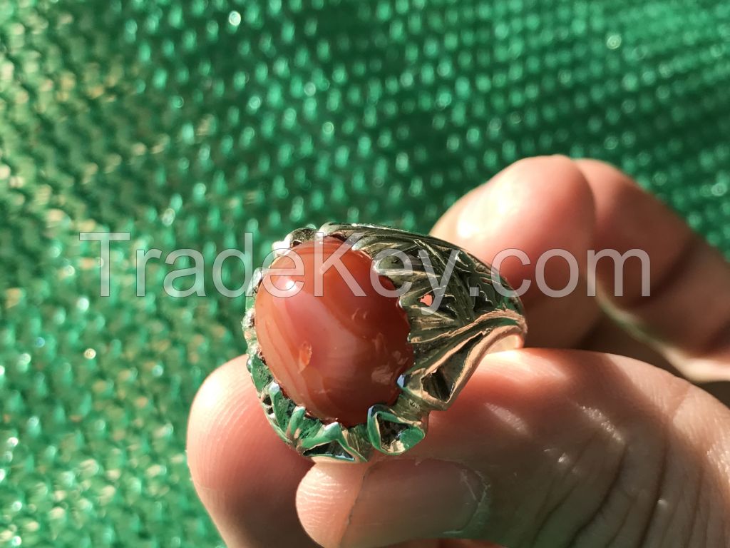 100% Natural Sulimani Agate Yemeni Aqeeq Ring 925 sterling silver Men Ring US Size