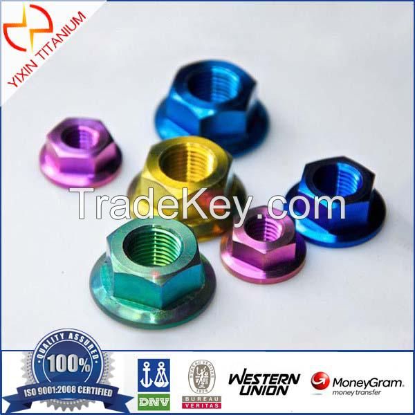 Nitrided color hex flange nuts 