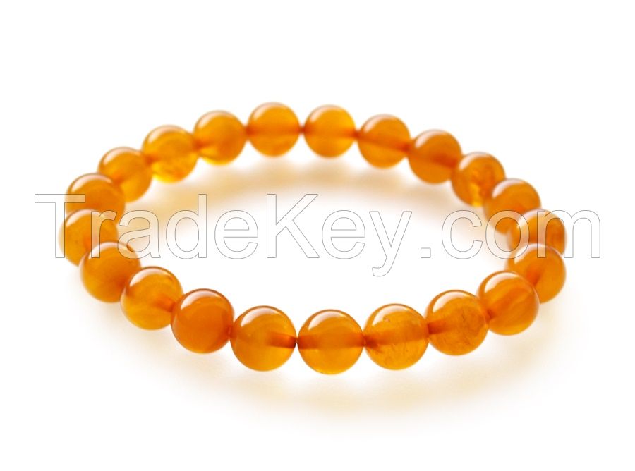 Baltic amber round balls bracelet 9 mm 4538