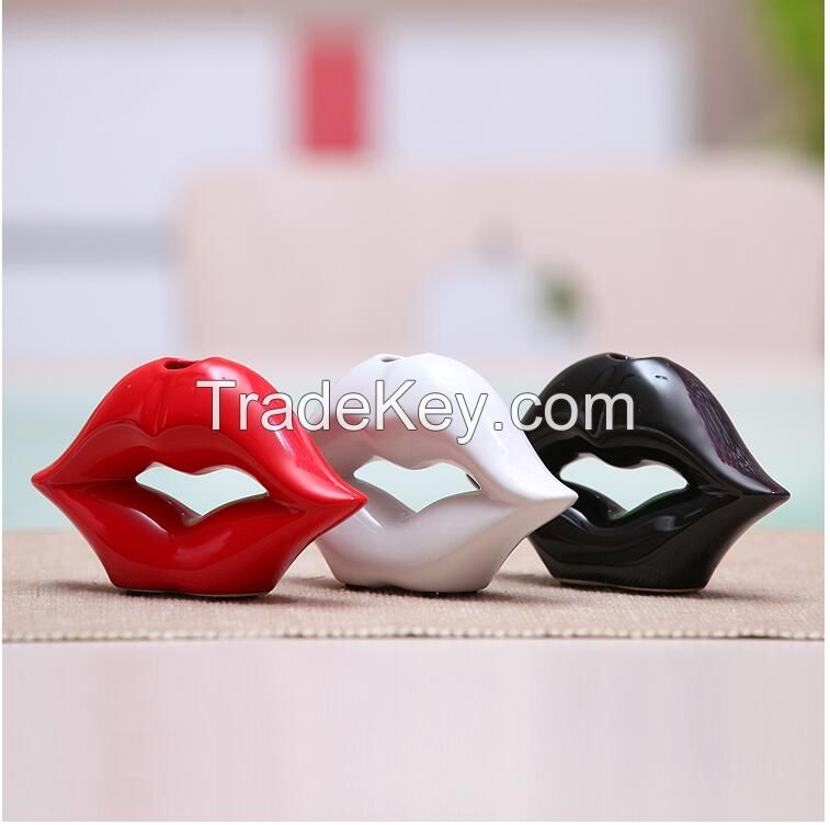 modern  minimalist kissing lip color glazed for wedding for lover for gifts