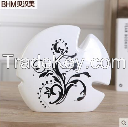 visual lovely kissing fish models ceramic decoration  for home deco