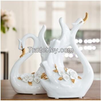 ceramic goose animal figurine for display and deco