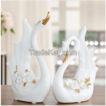 ceramic goose animal figurine for display and deco