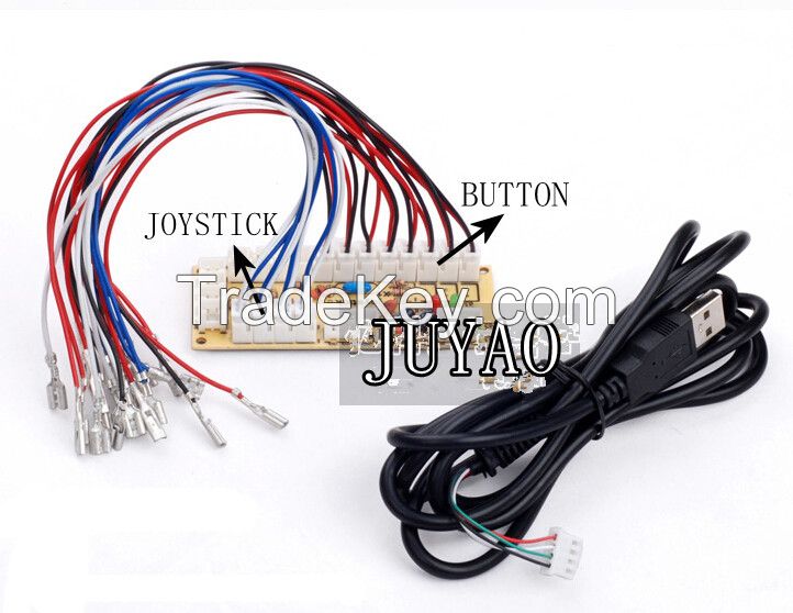 PC joystick PCB, USB joystick PCB with wires, USB controls to Jamma arcade games