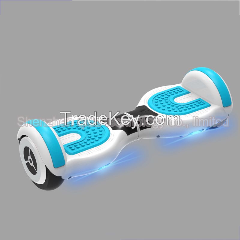 Bluetooth music LED light Samsung Battery Self Balancing Electric Scooter with White
