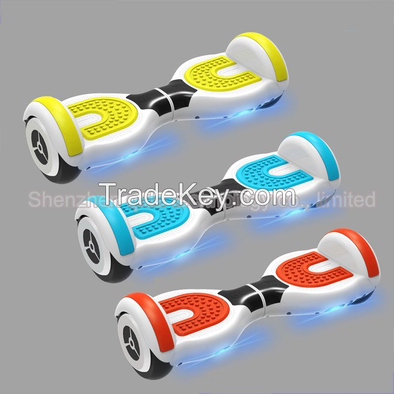 Bluetooth music LED light Samsung Battery Self Balancing Electric Scooter with White