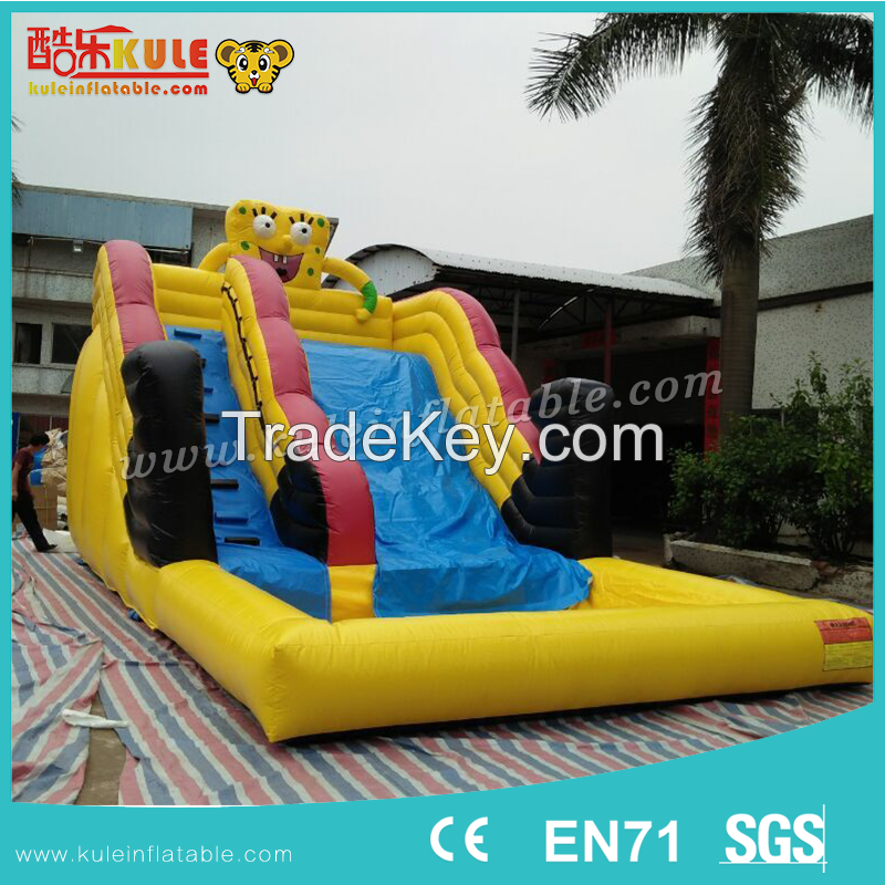 KULE Toys outdoor inflatabe water slide with pool sponge bob inflatable slide