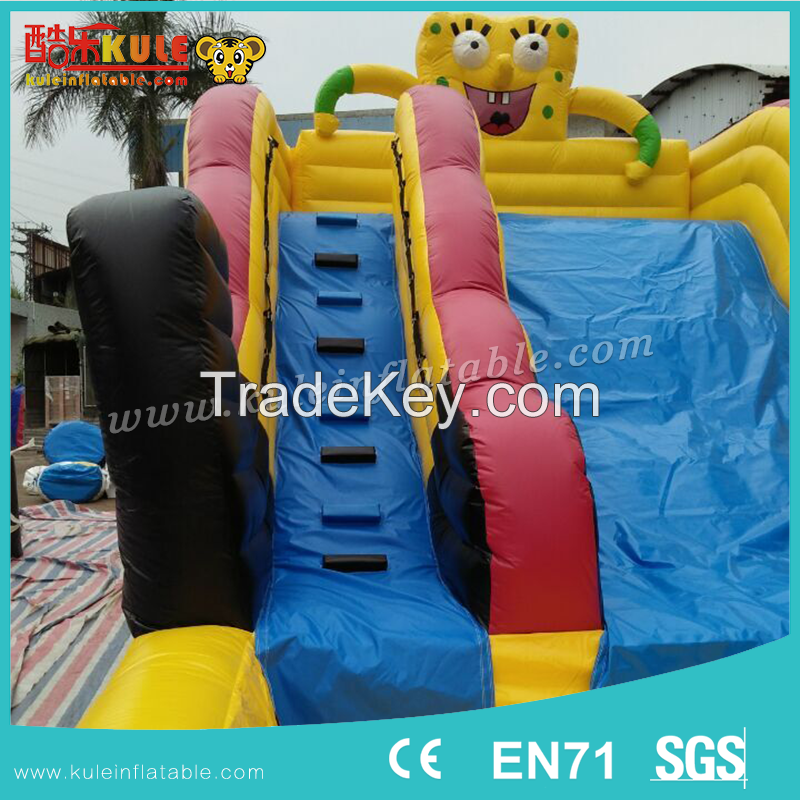 KULE Toys outdoor inflatabe water slide with pool sponge bob inflatable slide