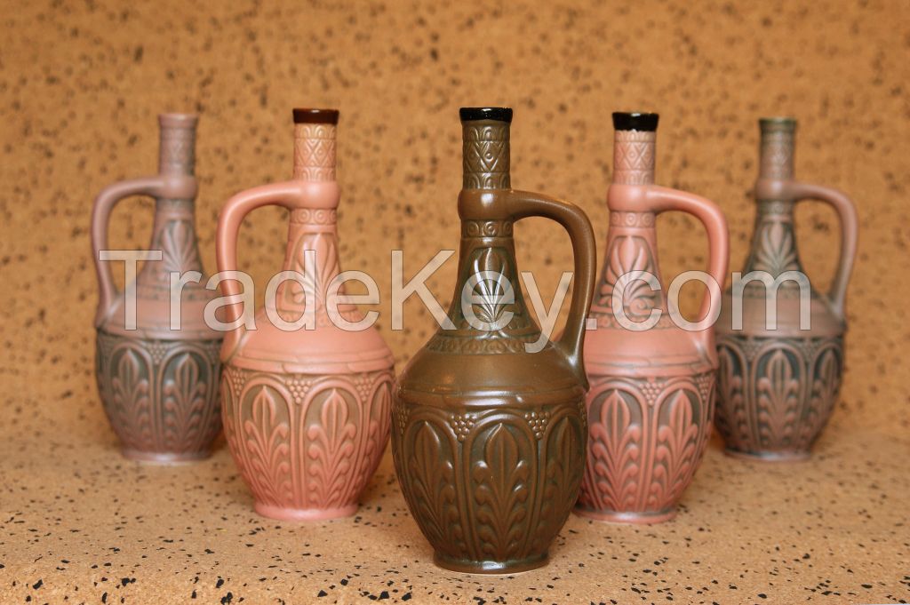 Ceramic bottle for wine &amp;quot;Georgian pattern&amp;quot;