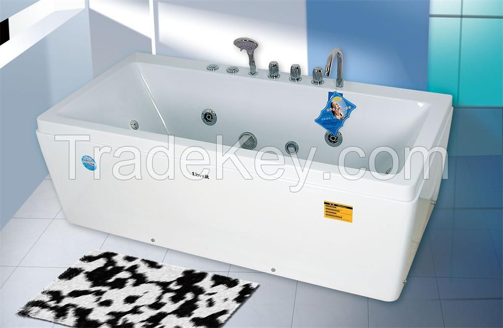 modern freestanding square whirlpool massage bathtub for adult