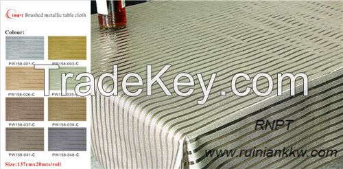 Brushed metallic table cloth