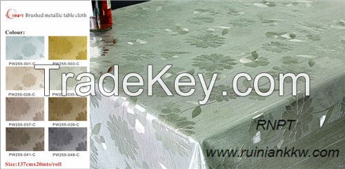 Brushed metallic table cloth