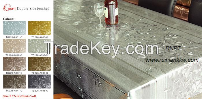 Deluxe water -proof, openhanded Brushed metallic table cloth, popular in South America