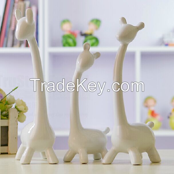 New arrival fashion 3 deer family home ceramic decoration pottery deer