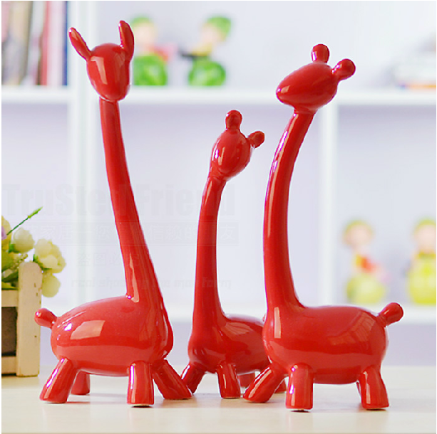 New arrival fashion 3 deer family home ceramic decoration pottery deer