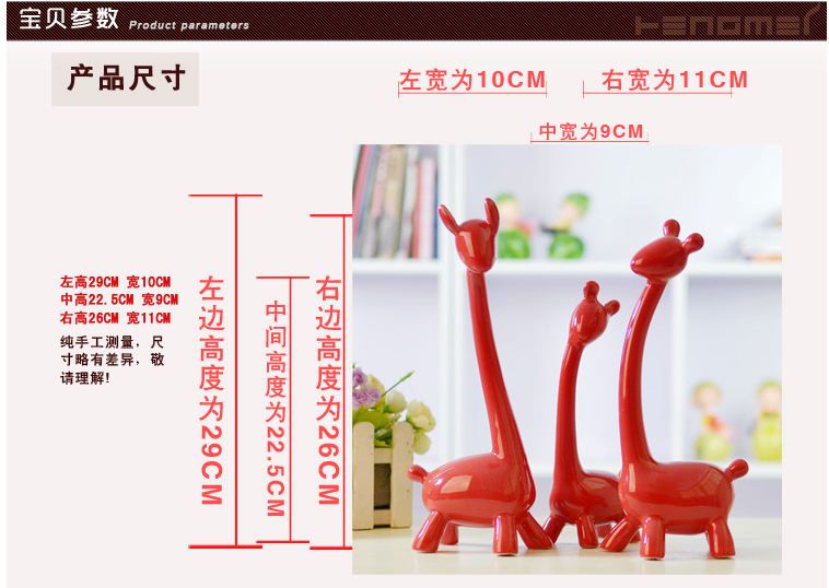 New arrival fashion 3 deer family home ceramic decoration pottery deer