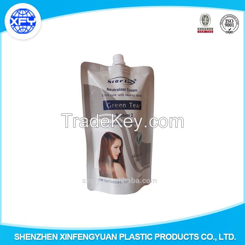 Stand up spout laminated bag for packing shampoo