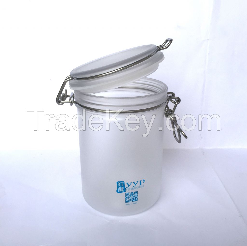 PET Clear Plastic Latch Top Square Jar