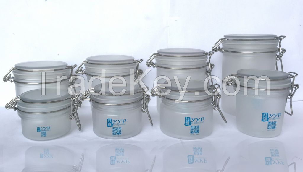 PET Clear Plastic Latch Top Square Jar