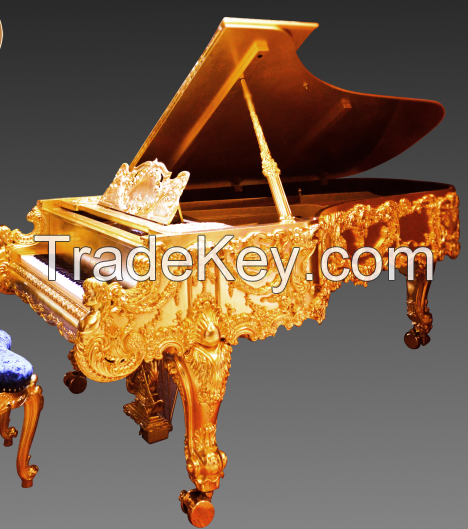 NEW!! Most Luxury Furniture Golden Grand Piano, Chinese Dragon Golden Grand Piano 